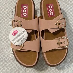 Pop Pink Sandals with Cushioned Comfort and Adjustable Straps